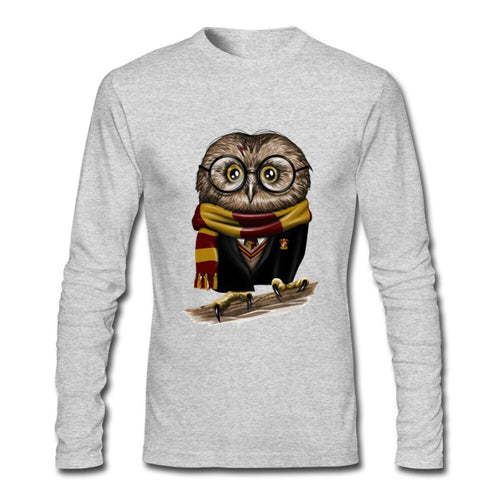 Men T Shirts Long Sleeve Plus Size 2018 vintage cute owl Harry Owly Potter Tops Hipster Tees T-Shirt Male Printed Tee tShirts