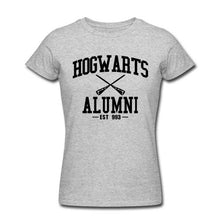 Load image into Gallery viewer, Hogwarts Alumni T Shirt Men Women Harry Funny Potter T-shirts New Novelty Design Short Sleeve O-neck Cotton Tshirts Plus Size