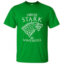 Load image into Gallery viewer, Game Of Thrones House Stark Of Winterfell Men T Shirt 2019 Summer Round Neck Army Green Tshirt 100% Cotton Men's T-Shirts