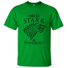 Load image into Gallery viewer, Game Of Thrones House Stark Of Winterfell Men T Shirt 2019 Summer Round Neck Army Green Tshirt 100% Cotton Men's T-Shirts