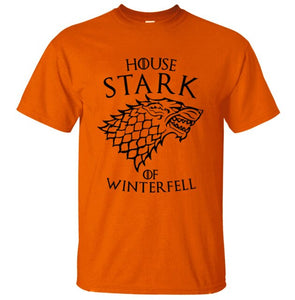 Game Of Thrones House Stark Of Winterfell Men T Shirt 2019 Summer Round Neck Army Green Tshirt 100% Cotton Men's T-Shirts
