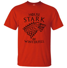 Load image into Gallery viewer, Game Of Thrones House Stark Of Winterfell Men T Shirt 2019 Summer Round Neck Army Green Tshirt 100% Cotton Men's T-Shirts