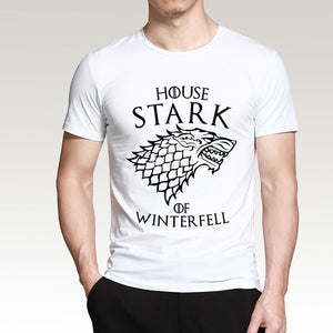 Game Of Thrones House Stark Of Winterfell Men T Shirt 2019 Summer Round Neck Army Green Tshirt 100% Cotton Men's T-Shirts