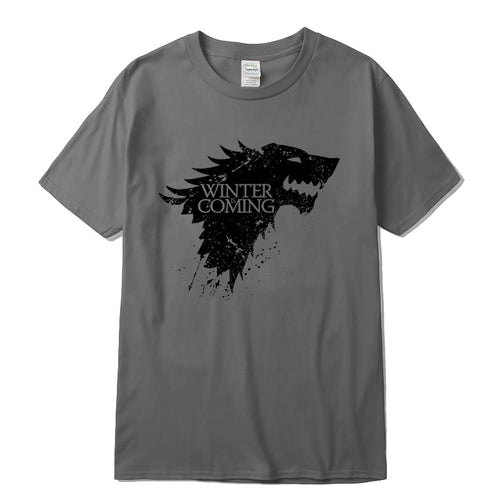 Stark 100% cotton short sleeve Game of Thrones Men T-shirt casual men tshirt Tops Tees WINTER IS COMING MEN T shirt