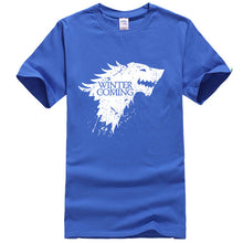 Load image into Gallery viewer, Stark 100% cotton short sleeve Game of Thrones Men T-shirt casual men tshirt Tops Tees WINTER IS COMING MEN T shirt