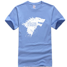Load image into Gallery viewer, Stark 100% cotton short sleeve Game of Thrones Men T-shirt casual men tshirt Tops Tees WINTER IS COMING MEN T shirt