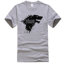 Load image into Gallery viewer, Stark 100% cotton short sleeve Game of Thrones Men T-shirt casual men tshirt Tops Tees WINTER IS COMING MEN T shirt