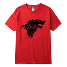 Load image into Gallery viewer, Stark 100% cotton short sleeve Game of Thrones Men T-shirt casual men tshirt Tops Tees WINTER IS COMING MEN T shirt