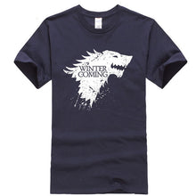 Load image into Gallery viewer, Stark 100% cotton short sleeve Game of Thrones Men T-shirt casual men tshirt Tops Tees WINTER IS COMING MEN T shirt