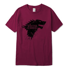 Load image into Gallery viewer, Stark 100% cotton short sleeve Game of Thrones Men T-shirt casual men tshirt Tops Tees WINTER IS COMING MEN T shirt
