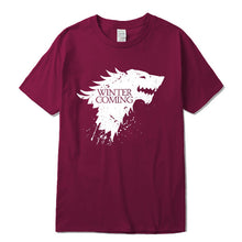 Load image into Gallery viewer, Stark 100% cotton short sleeve Game of Thrones Men T-shirt casual men tshirt Tops Tees WINTER IS COMING MEN T shirt