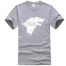 Load image into Gallery viewer, Stark 100% cotton short sleeve Game of Thrones Men T-shirt casual men tshirt Tops Tees WINTER IS COMING MEN T shirt