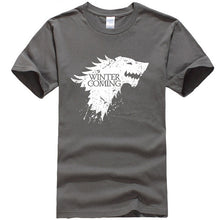 Load image into Gallery viewer, Stark 100% cotton short sleeve Game of Thrones Men T-shirt casual men tshirt Tops Tees WINTER IS COMING MEN T shirt