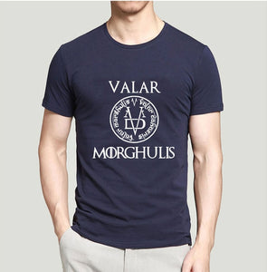 2019 Summer Tshirt Men Valar Morghulis All Men Must Die Valyrian Game of Thrones T Shirts Casual 100% Cotton Men's Tops Tees