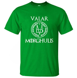 2019 Summer Tshirt Men Valar Morghulis All Men Must Die Valyrian Game of Thrones T Shirts Casual 100% Cotton Men's Tops Tees