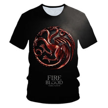 Load image into Gallery viewer, 2019Newest T-shirt Game of Thrones t shirt Night King &amp; Dragon Men Tshirt 3d Print T shirt Summer Hip Hop Short Sleeve dracarys