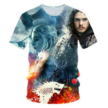Load image into Gallery viewer, 2019Newest T-shirt Game of Thrones t shirt Night King &amp; Dragon Men Tshirt 3d Print T shirt Summer Hip Hop Short Sleeve dracarys