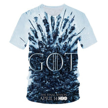 Load image into Gallery viewer, 2019Newest T-shirt Game of Thrones t shirt Night King &amp; Dragon Men Tshirt 3d Print T shirt Summer Hip Hop Short Sleeve dracarys