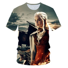 Load image into Gallery viewer, 2019Newest T-shirt Game of Thrones t shirt Night King &amp; Dragon Men Tshirt 3d Print T shirt Summer Hip Hop Short Sleeve dracarys