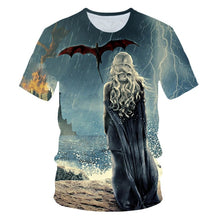 Load image into Gallery viewer, 2019Newest T-shirt Game of Thrones t shirt Night King &amp; Dragon Men Tshirt 3d Print T shirt Summer Hip Hop Short Sleeve dracarys