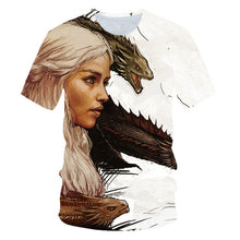 Load image into Gallery viewer, 2019Newest T-shirt Game of Thrones t shirt Night King &amp; Dragon Men Tshirt 3d Print T shirt Summer Hip Hop Short Sleeve dracarys