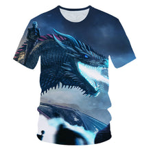Load image into Gallery viewer, 2019Newest T-shirt Game of Thrones t shirt Night King &amp; Dragon Men Tshirt 3d Print T shirt Summer Hip Hop Short Sleeve dracarys