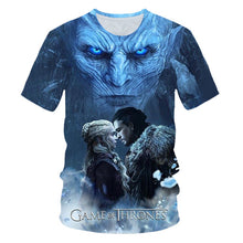Load image into Gallery viewer, 2019Newest T-shirt Game of Thrones t shirt Night King &amp; Dragon Men Tshirt 3d Print T shirt Summer Hip Hop Short Sleeve dracarys
