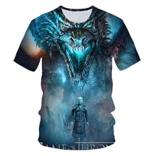 Load image into Gallery viewer, 2019Newest T-shirt Game of Thrones t shirt Night King &amp; Dragon Men Tshirt 3d Print T shirt Summer Hip Hop Short Sleeve dracarys