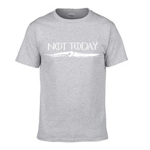 Load image into Gallery viewer, Ayra Stark Not Today Tshirt Men Game Of Thrones T Shirt The Night King Summer Shirts Cotton Short Sleeve Top Black White T-Shirt