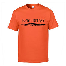 Load image into Gallery viewer, Ayra Stark Not Today Tshirt Men Game Of Thrones T Shirt The Night King Summer Shirts Cotton Short Sleeve Top Black White T-Shirt