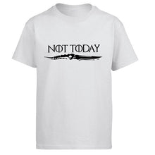 Load image into Gallery viewer, Ayra Stark Not Today Tshirt Men Game Of Thrones T Shirt The Night King Summer Shirts Cotton Short Sleeve Top Black White T-Shirt