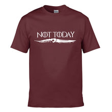 Load image into Gallery viewer, Ayra Stark Not Today Tshirt Men Game Of Thrones T Shirt The Night King Summer Shirts Cotton Short Sleeve Top Black White T-Shirt