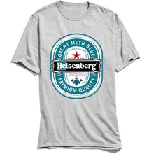 Load image into Gallery viewer, 2018 Discount T Shirt Man Breaking Bad T-shirt Heisenberg Design Tshirt O-Neck All Cotton Men Tops Tees Short Sleeve Letter Grey