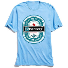 Load image into Gallery viewer, 2018 Discount T Shirt Man Breaking Bad T-shirt Heisenberg Design Tshirt O-Neck All Cotton Men Tops Tees Short Sleeve Letter Grey